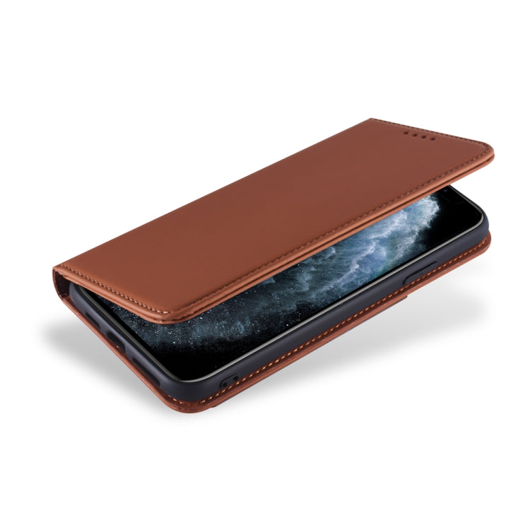 For iPhone 11 Strong Magnetism Shockproof Horizontal Flip Liquid Feel Leather Case with Holder & Card Slots & Wallet