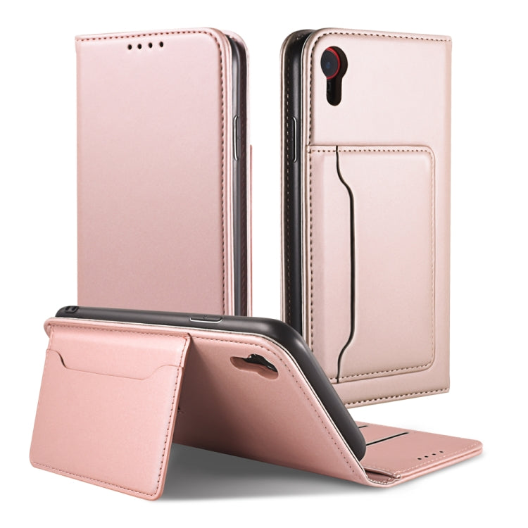 For iPhone XR Strong Magnetism Shockproof Horizontal Flip Liquid Feel Leather Case with Holder & Card Slots & Wallet