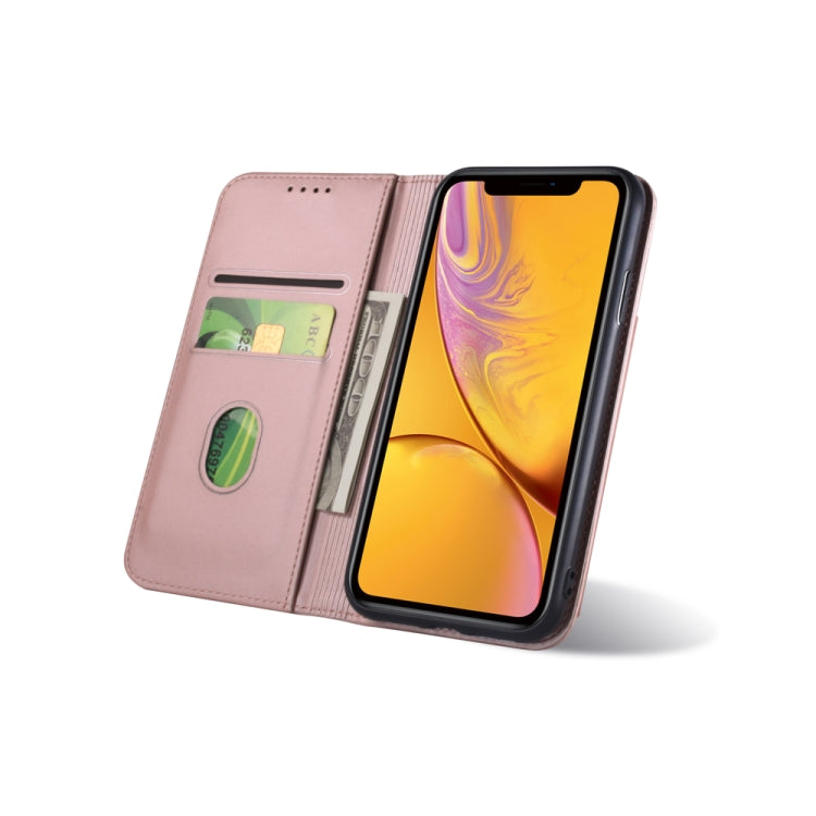 For iPhone XR Strong Magnetism Shockproof Horizontal Flip Liquid Feel Leather Case with Holder & Card Slots & Wallet