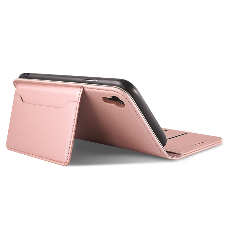For iPhone XR Strong Magnetism Shockproof Horizontal Flip Liquid Feel Leather Case with Holder & Card Slots & Wallet