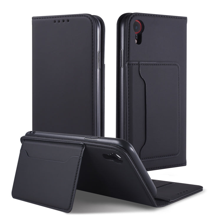 For iPhone XR Strong Magnetism Shockproof Horizontal Flip Liquid Feel Leather Case with Holder & Card Slots & Wallet