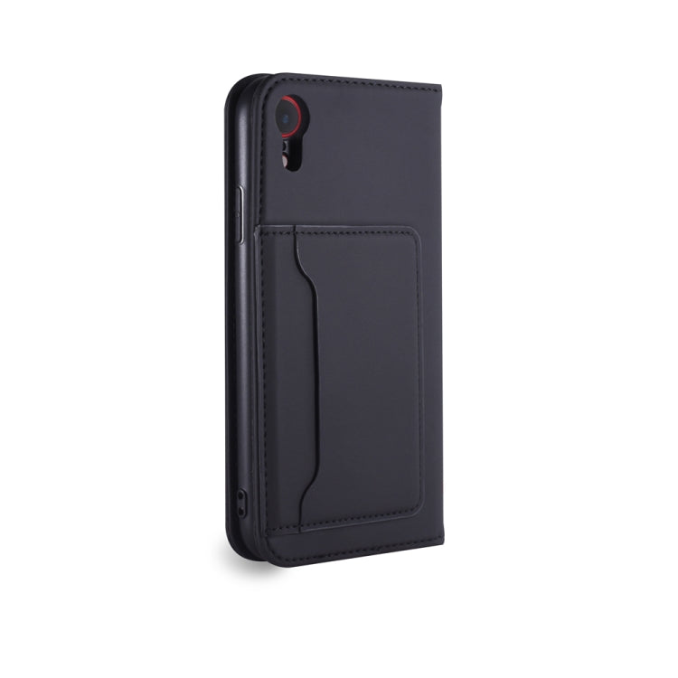For iPhone XR Strong Magnetism Shockproof Horizontal Flip Liquid Feel Leather Case with Holder & Card Slots & Wallet