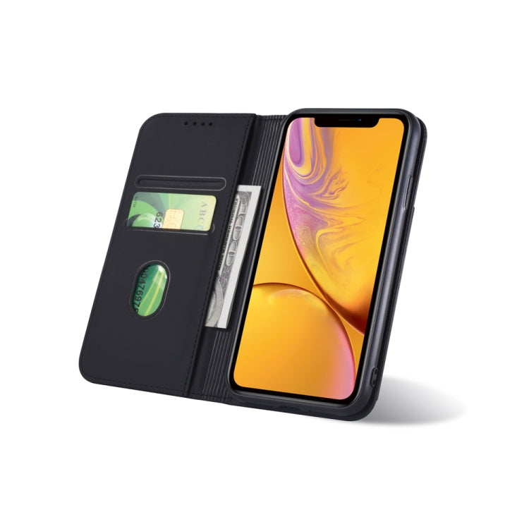 For iPhone XR Strong Magnetism Shockproof Horizontal Flip Liquid Feel Leather Case with Holder & Card Slots & Wallet