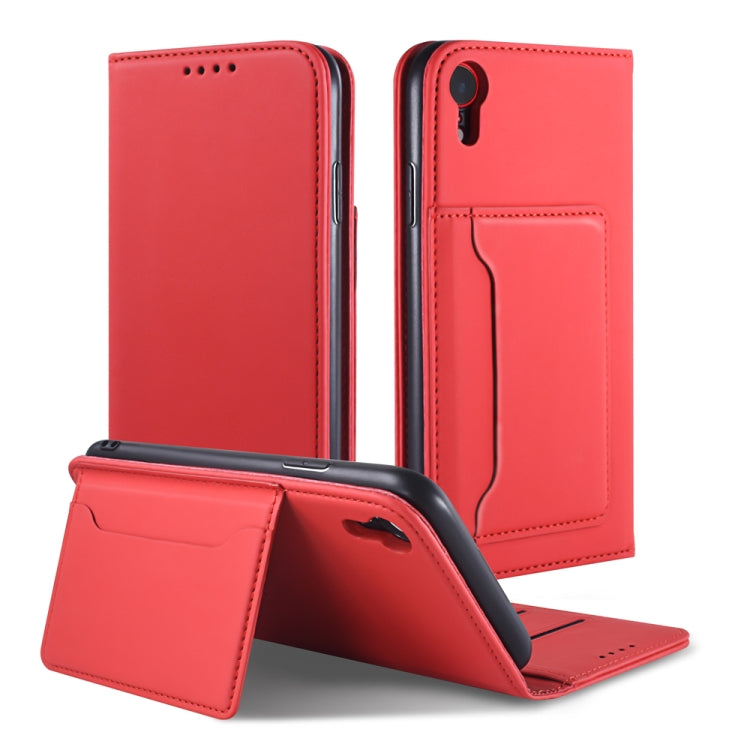 For iPhone XR Strong Magnetism Shockproof Horizontal Flip Liquid Feel Leather Case with Holder & Card Slots & Wallet