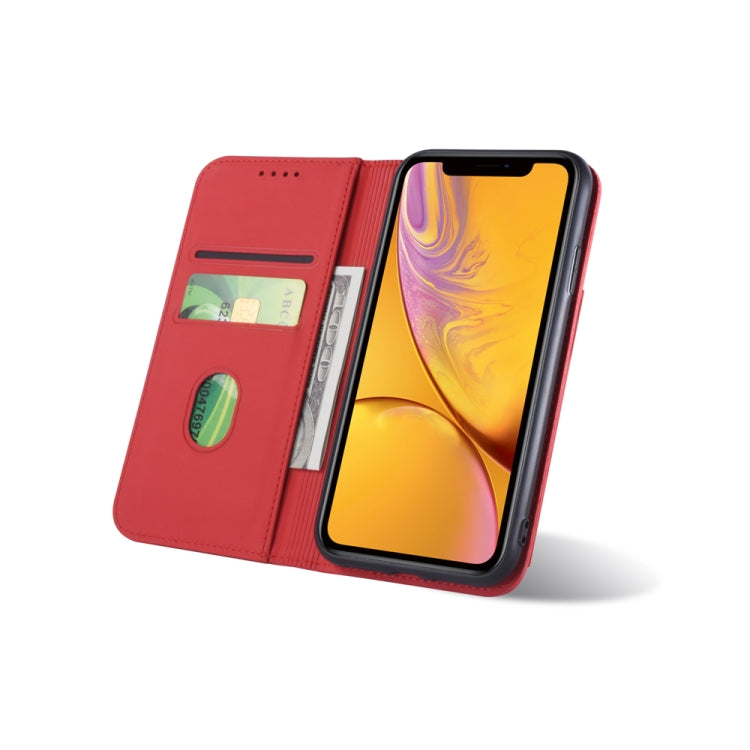 For iPhone XR Strong Magnetism Shockproof Horizontal Flip Liquid Feel Leather Case with Holder & Card Slots & Wallet