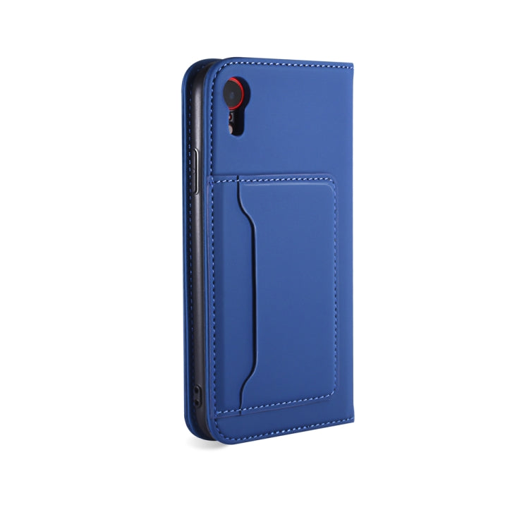 For iPhone XR Strong Magnetism Shockproof Horizontal Flip Liquid Feel Leather Case with Holder & Card Slots & Wallet