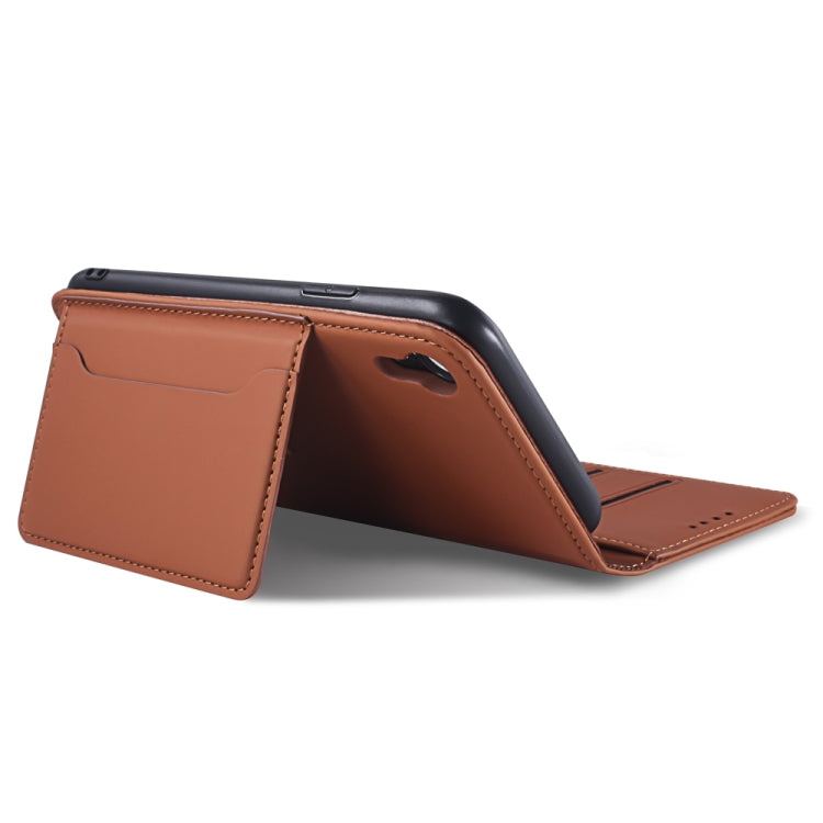 For iPhone XR Strong Magnetism Shockproof Horizontal Flip Liquid Feel Leather Case with Holder & Card Slots & Wallet