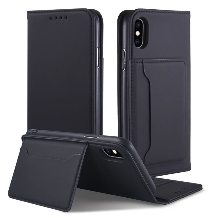 For iPhone XS Max Strong Magnetism Shockproof Horizontal Flip Liquid Feel Leather Case with Holder & Card Slots & Wallet