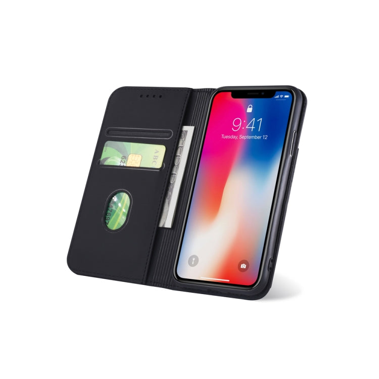 For iPhone XS Max Strong Magnetism Shockproof Horizontal Flip Liquid Feel Leather Case with Holder & Card Slots & Wallet