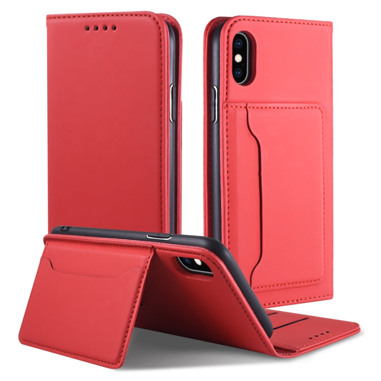 For iPhone XS Max Strong Magnetism Shockproof Horizontal Flip Liquid Feel Leather Case with Holder & Card Slots & Wallet