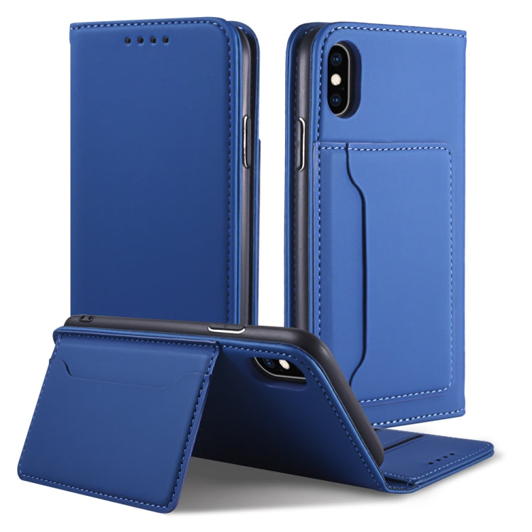 For iPhone XS Max Strong Magnetism Shockproof Horizontal Flip Liquid Feel Leather Case with Holder & Card Slots & Wallet