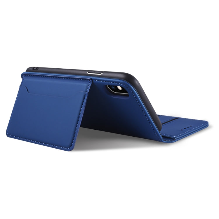 For iPhone XS Max Strong Magnetism Shockproof Horizontal Flip Liquid Feel Leather Case with Holder & Card Slots & Wallet