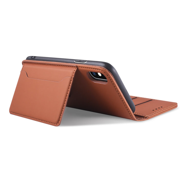 For iPhone XS Max Strong Magnetism Shockproof Horizontal Flip Liquid Feel Leather Case with Holder & Card Slots & Wallet