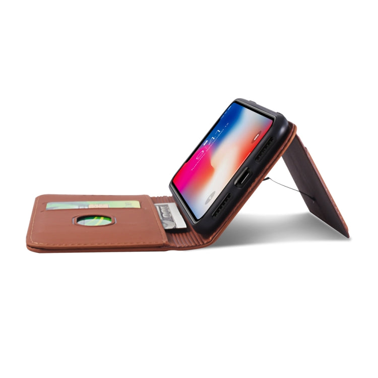 For iPhone XS Max Strong Magnetism Shockproof Horizontal Flip Liquid Feel Leather Case with Holder & Card Slots & Wallet