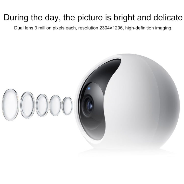 Original Xiaomi Smart Camera C300 Dual Lens Edition 3MP Support AI Detection, US Plug - White
