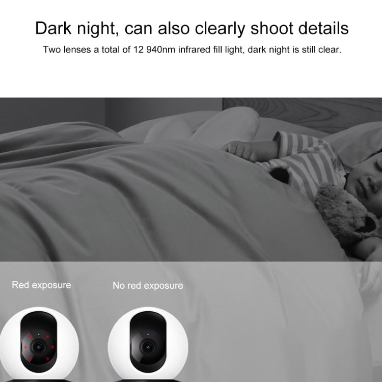 Original Xiaomi Smart Camera C300 Dual Lens Edition 3MP Support AI Detection, US Plug - White