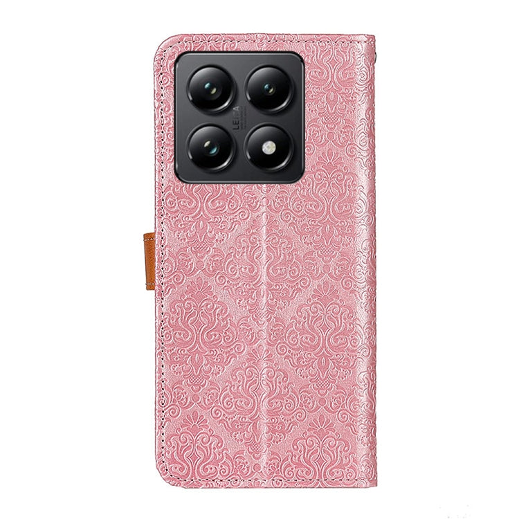 For Xiaomi 14T European Floral Embossed Leather Phone Case