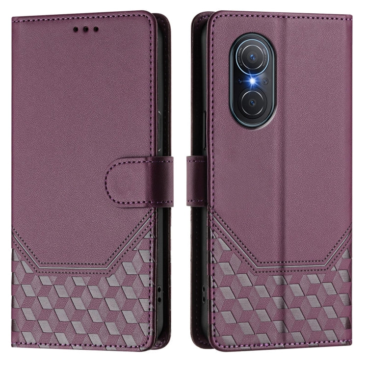 For Huawei nova 9 SE / Honor 50 SE Honeycomb Embossing RFID Leather Phone Case