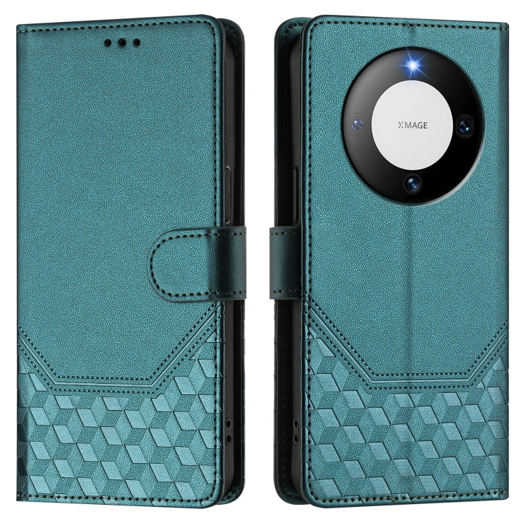 For Huawei Mate 60 Honeycomb Embossing RFID Leather Phone Case