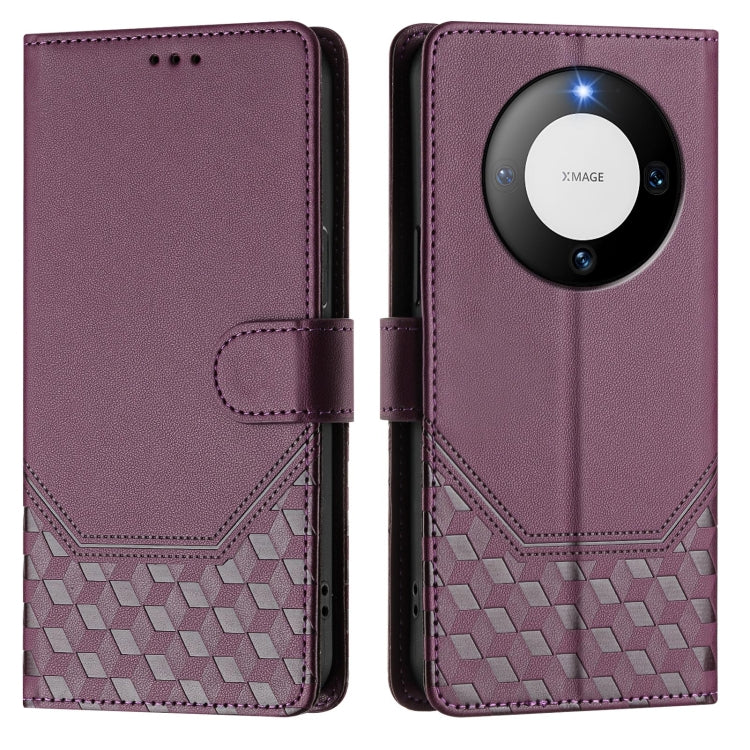 For Huawei Mate 60 Pro / Mate 60 Pro+ Honeycomb Embossing RFID Leather Phone Case