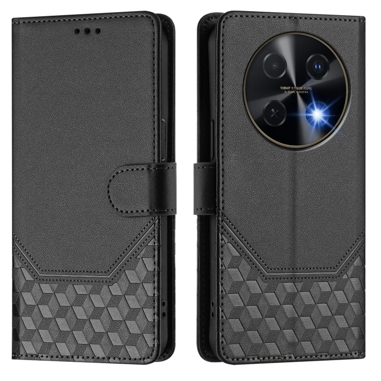 For Huawei nova 12i 4G Honeycomb Embossing RFID Leather Phone Case