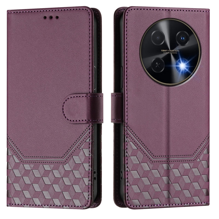For Huawei nova 12i 4G Honeycomb Embossing RFID Leather Phone Case