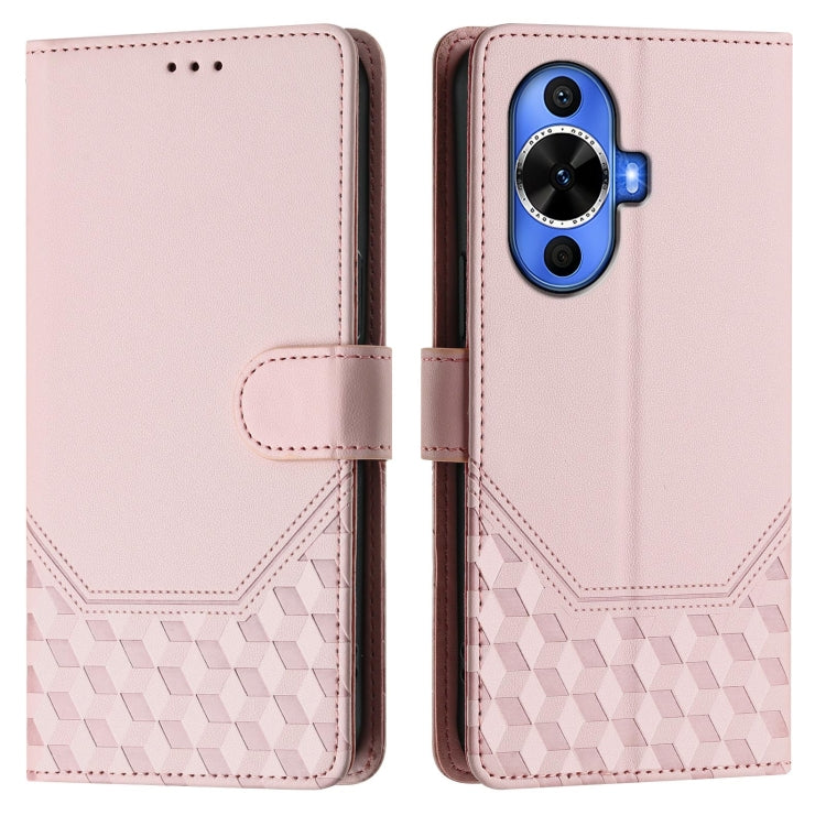 For Huawei nova 12S 4G Honeycomb Embossing RFID Leather Phone Case