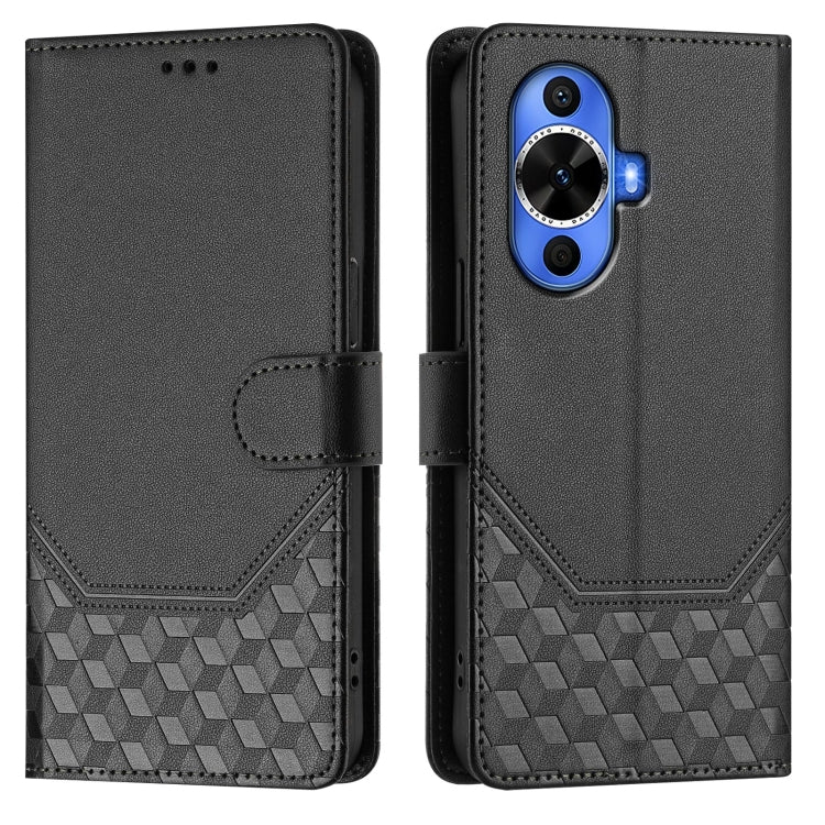 For Huawei nova 12S 4G Honeycomb Embossing RFID Leather Phone Case