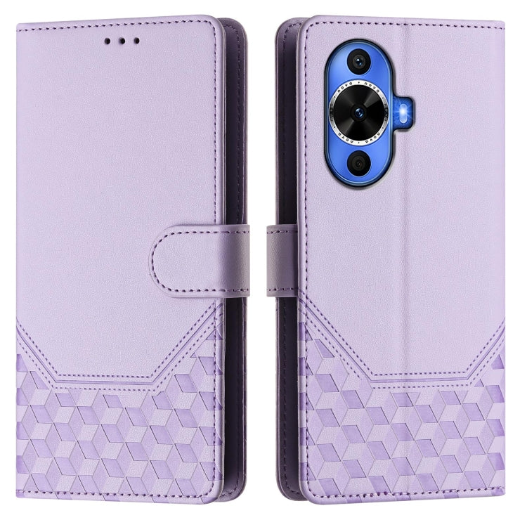 For Huawei nova 12S 4G Honeycomb Embossing RFID Leather Phone Case