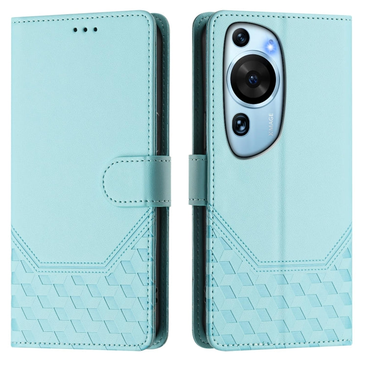 For Huawei P60 Art Honeycomb Embossing RFID Leather Phone Case