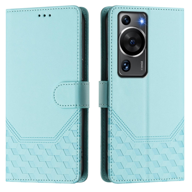 For Huawei P60 / P60 Pro Honeycomb Embossing RFID Leather Phone Case
