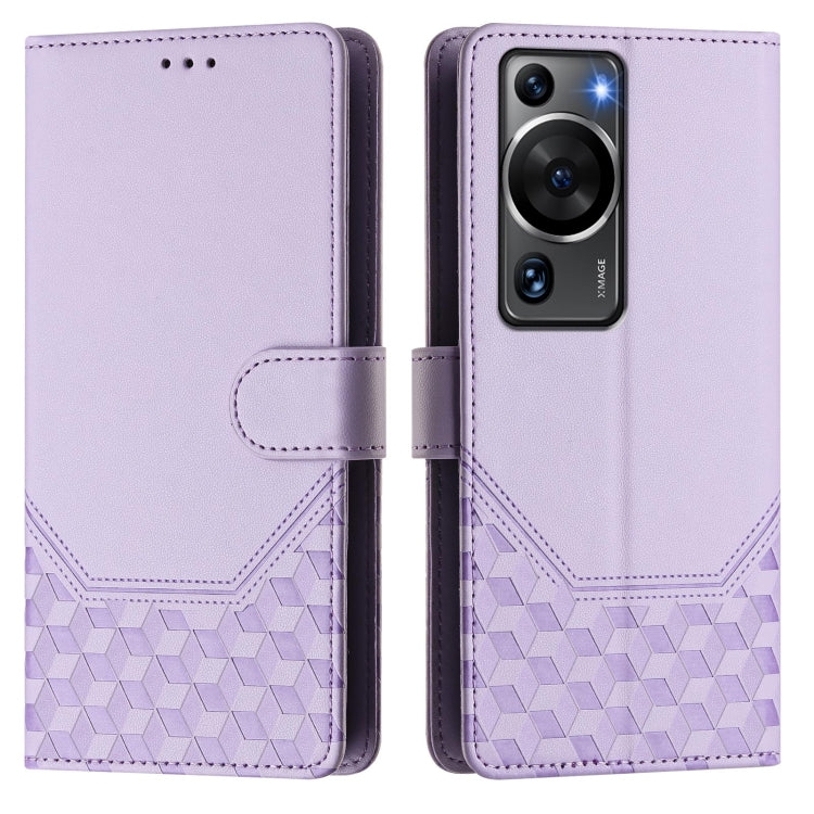 For Huawei P60 / P60 Pro Honeycomb Embossing RFID Leather Phone Case