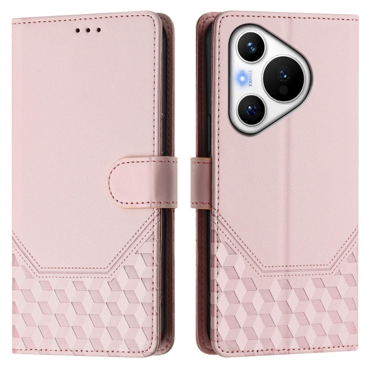For Huawei Pura 70 Honeycomb Embossing RFID Leather Phone Case