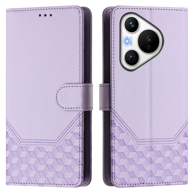 For Huawei Pura 70 Honeycomb Embossing RFID Leather Phone Case