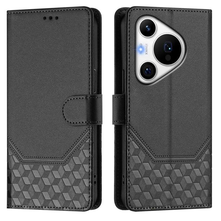 For Huawei Pura 70 Pro / Pura 70 Pro+ Honeycomb Embossing RFID Leather Phone Case