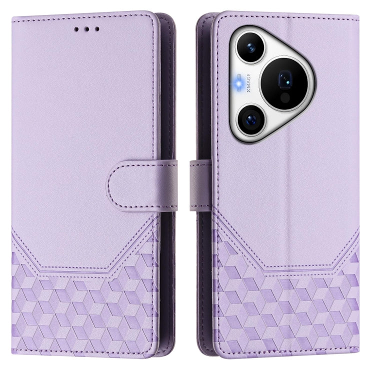 For Huawei Pura 70 Pro / Pura 70 Pro+ Honeycomb Embossing RFID Leather Phone Case