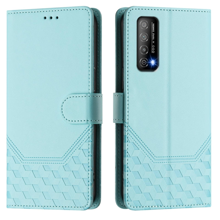 For Huawei Enjoy 20 SE / P Smart 2021 Honeycomb Embossing RFID Leather Phone Case