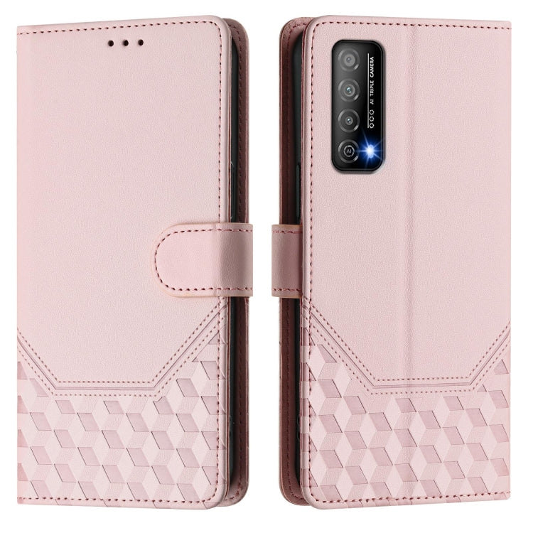 For Huawei Enjoy 20 SE / P Smart 2021 Honeycomb Embossing RFID Leather Phone Case