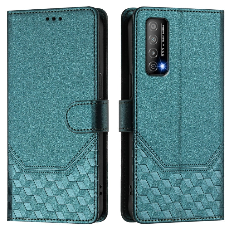 For Huawei Enjoy 20 SE / P Smart 2021 Honeycomb Embossing RFID Leather Phone Case