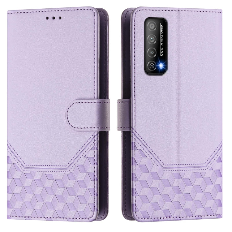 For Huawei Enjoy 20 SE / P Smart 2021 Honeycomb Embossing RFID Leather Phone Case