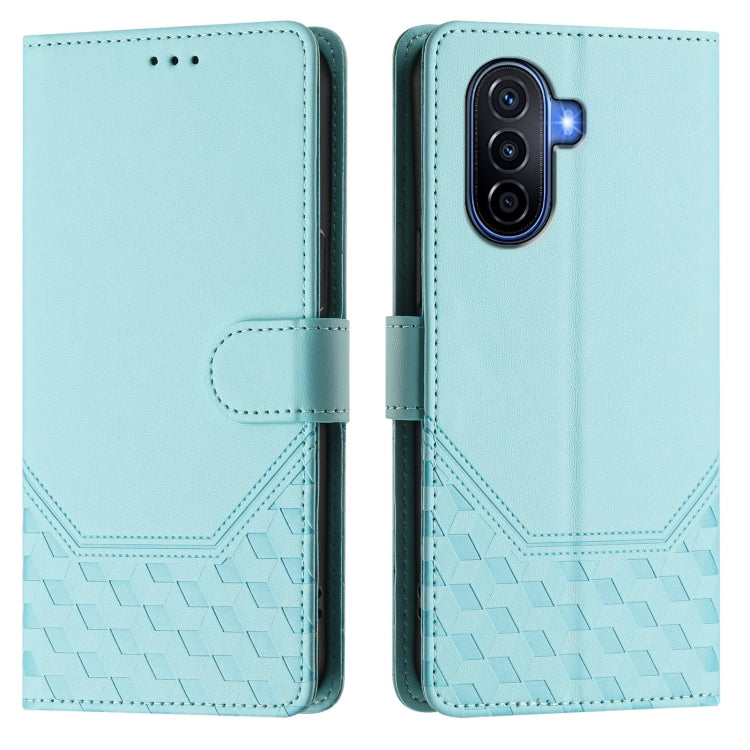 For Huawei nova Y70 Plus Honeycomb Embossing RFID Leather Phone Case