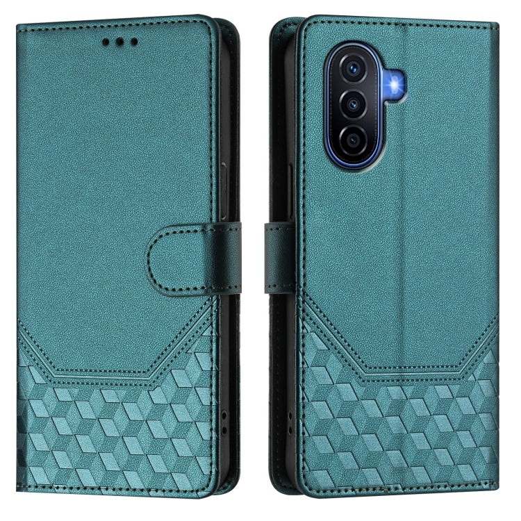 For Huawei nova Y70 Plus Honeycomb Embossing RFID Leather Phone Case