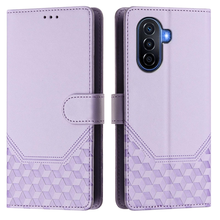For Huawei nova Y70 Plus Honeycomb Embossing RFID Leather Phone Case