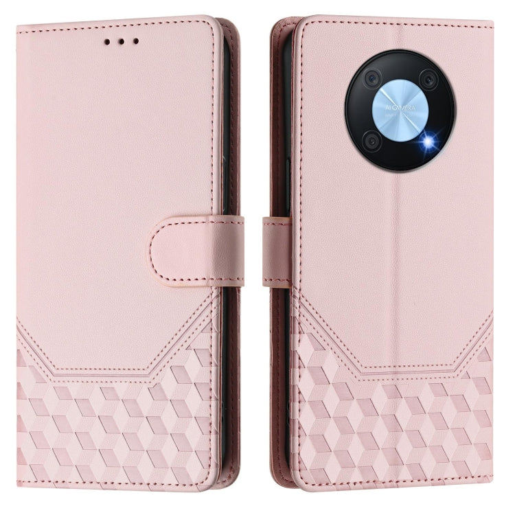 For Huawei nova Y90 Honeycomb Embossing RFID Leather Phone Case