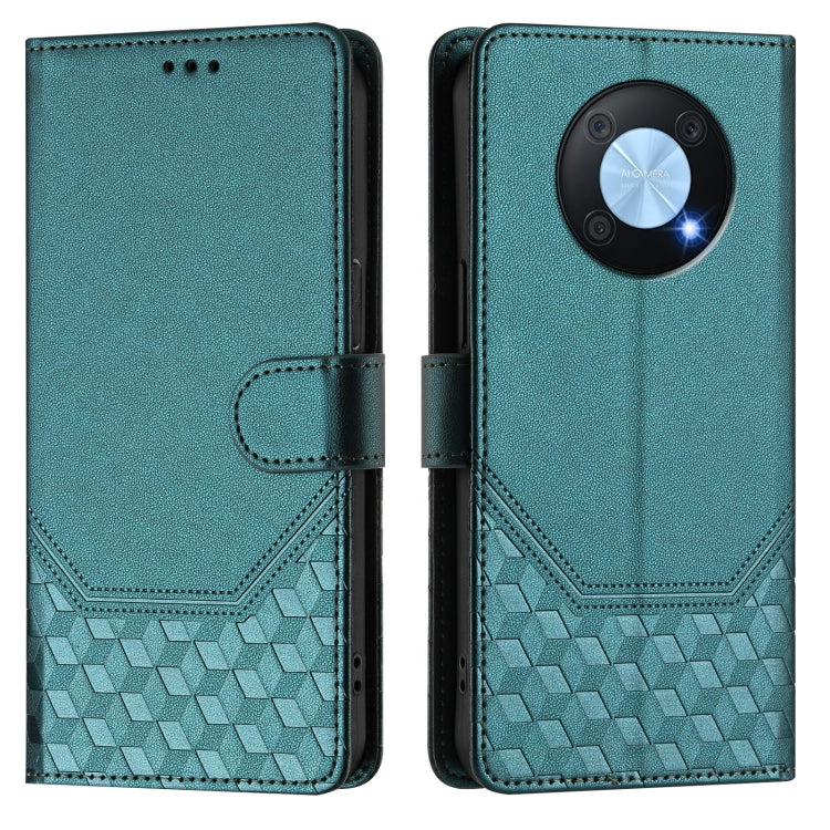 For Huawei nova Y90 Honeycomb Embossing RFID Leather Phone Case