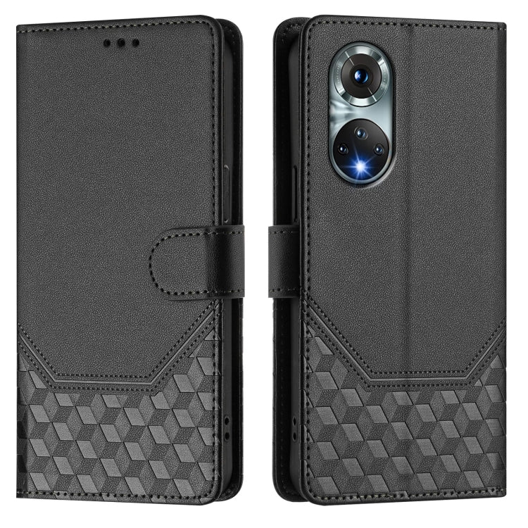 For Huawei nova 9 Honeycomb Embossing RFID Leather Phone Case