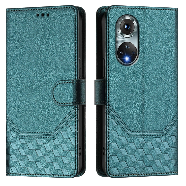 For Huawei nova 9 Honeycomb Embossing RFID Leather Phone Case