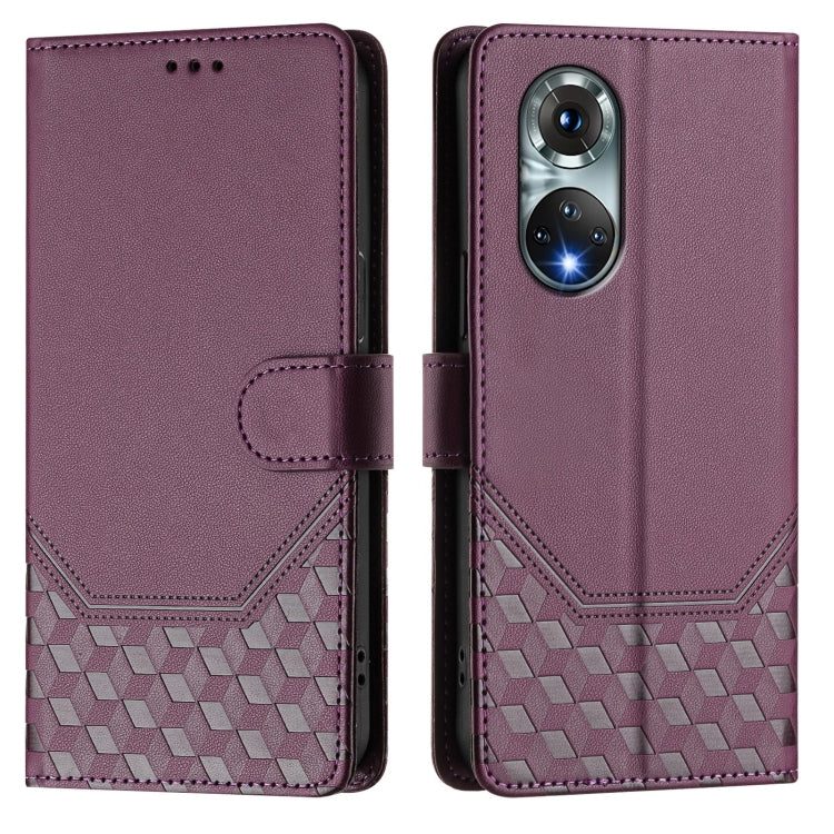 For Huawei nova 9 Honeycomb Embossing RFID Leather Phone Case