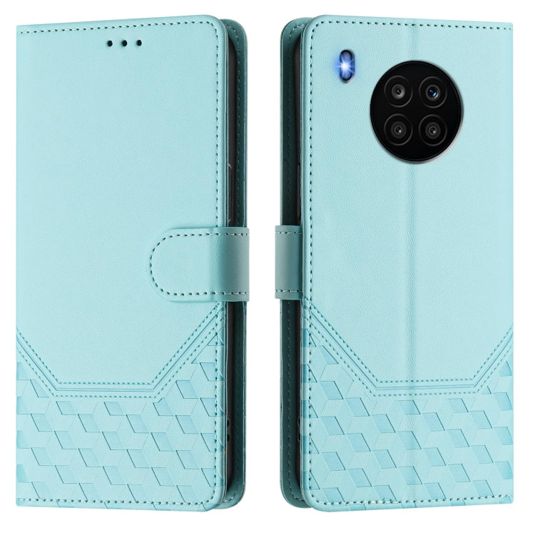 For Huawei nova 8i Honeycomb Embossing RFID Leather Phone Case