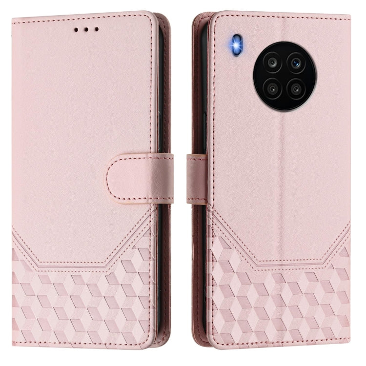 For Huawei nova 8i Honeycomb Embossing RFID Leather Phone Case